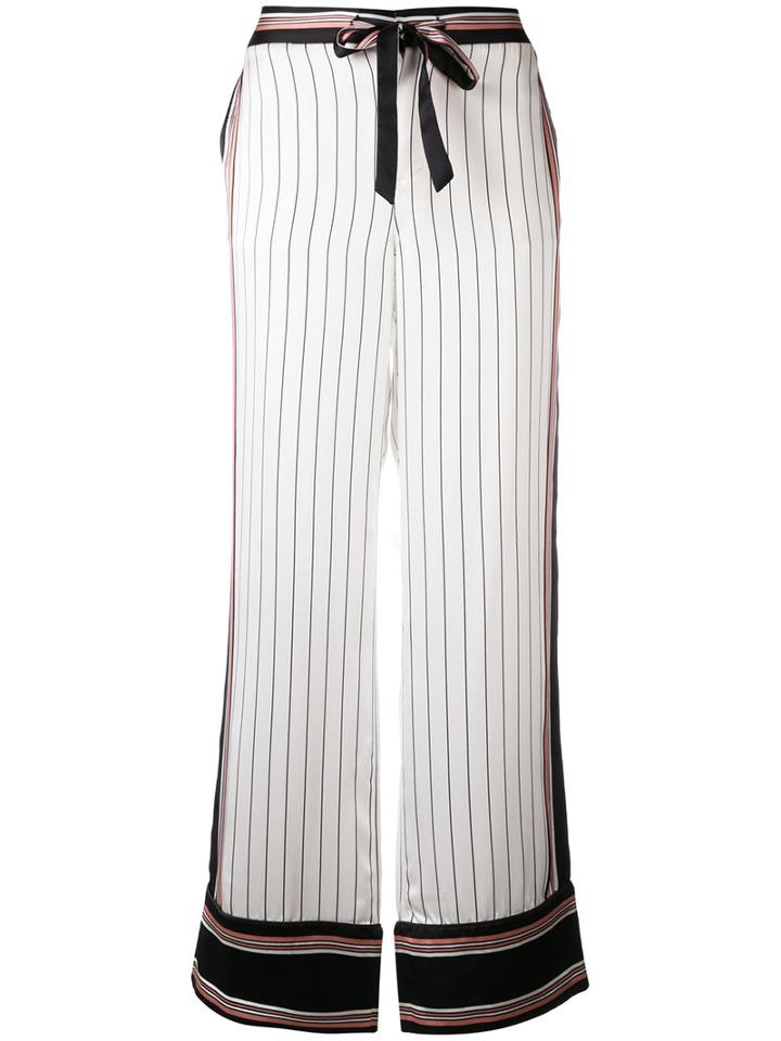 Equipment Equipment X Kate Moss Striped Trousers, Women's, Size: Xs, White, Silk