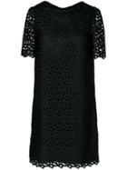 Boutique Moschino English Embroidery Shift Dress - Black