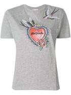 Red Valentino Tattoo Printed T-shirt - Grey