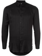 Saint Laurent Striped Skinny Fit Shirt - Black