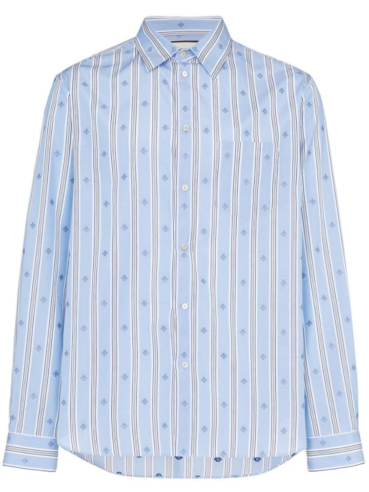 Gucci Bee Stripe Fil Coupé Shirt - Blue