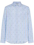 Gucci Bee Stripe Fil Coupé Shirt - Blue