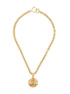 Chanel Vintage Logo Medallion Short Necklace - Metallic