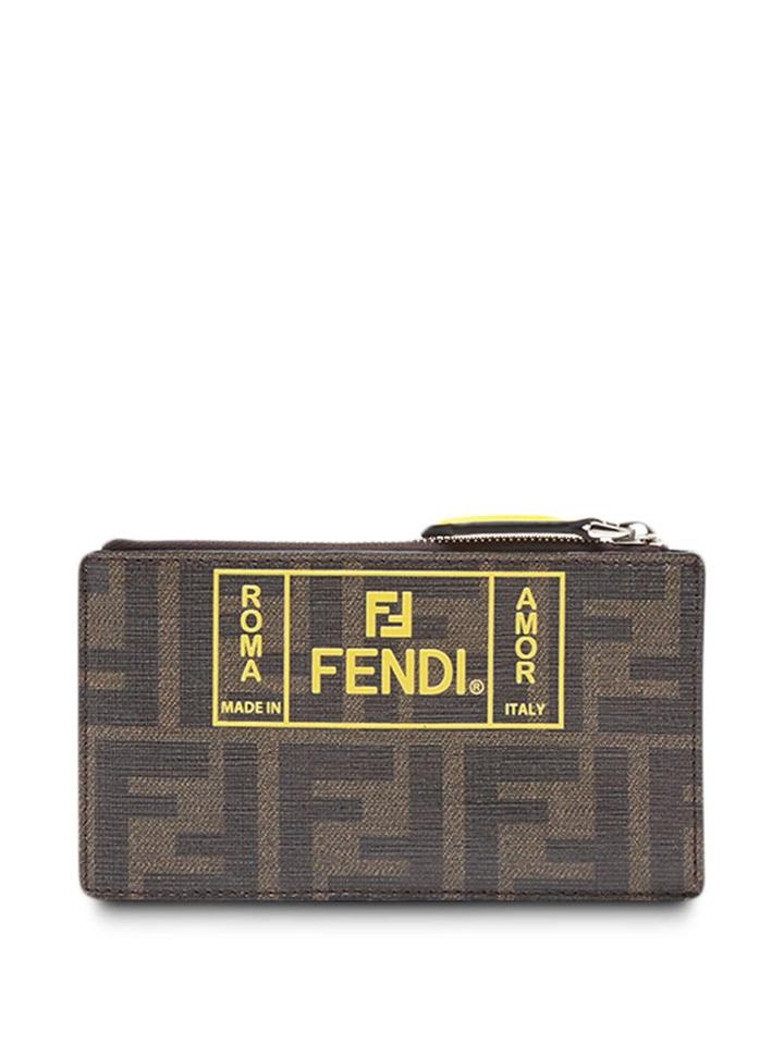 Fendi Ff Print Wallet - Brown