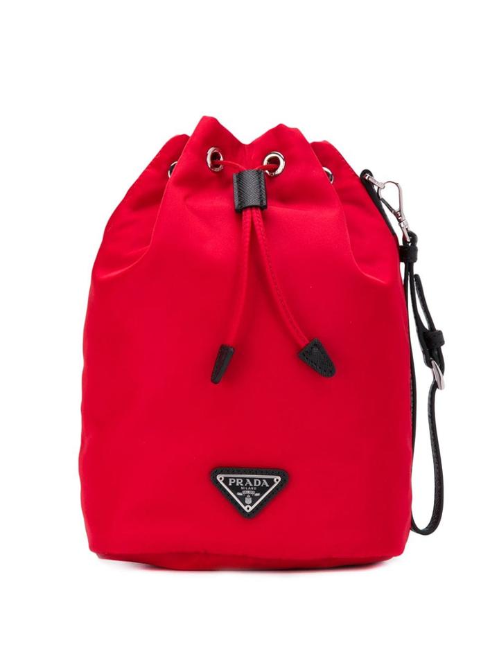 Prada Bucket Clutch Bag - Red