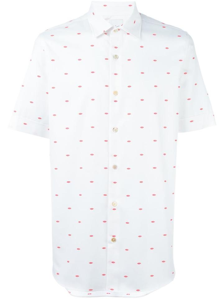 Paul Smith Lip Print Short Sleeve Shirt