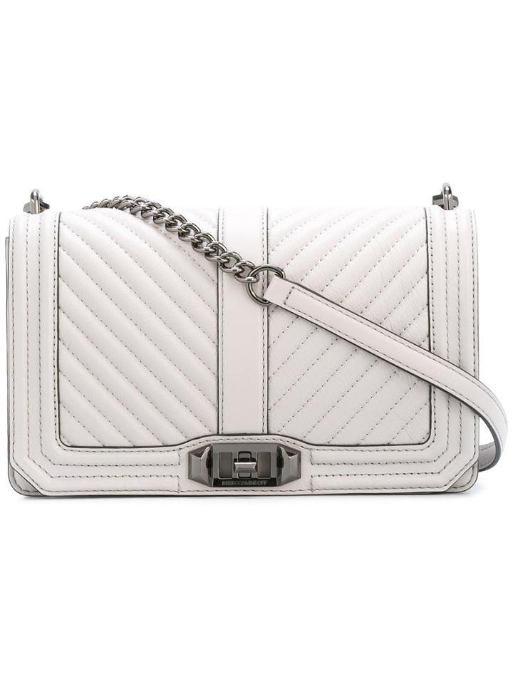 Rebecca Minkoff Chevron Quilted Love Crossbody Bag, Women's, Grey, Leather