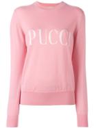 Emilio Pucci Logo Print Jumper, Women's, Size: Small, Pink/purple, Merino