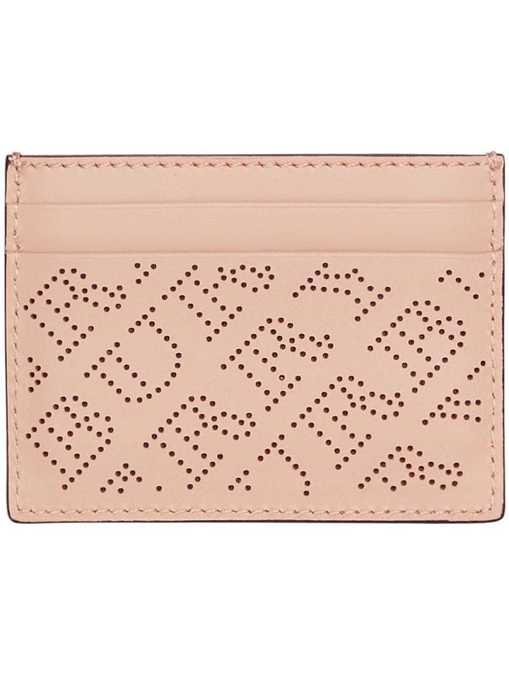 Burberry Perforated Logo Leather Card Case - Pink & Purple