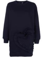 Love Moschino Logo Applique Sweatshirt Dress, Women's, Size: 38, Blue, Cotton/polyester