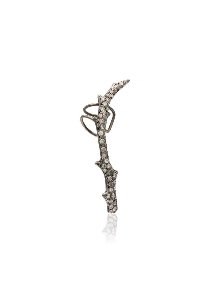 Loree Rodkin 18k White Gold Wreath Diamond Ear Cuff - Metallic