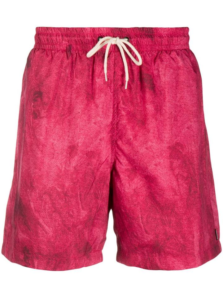 Paterson. Drawstring Swim Shorts - Red