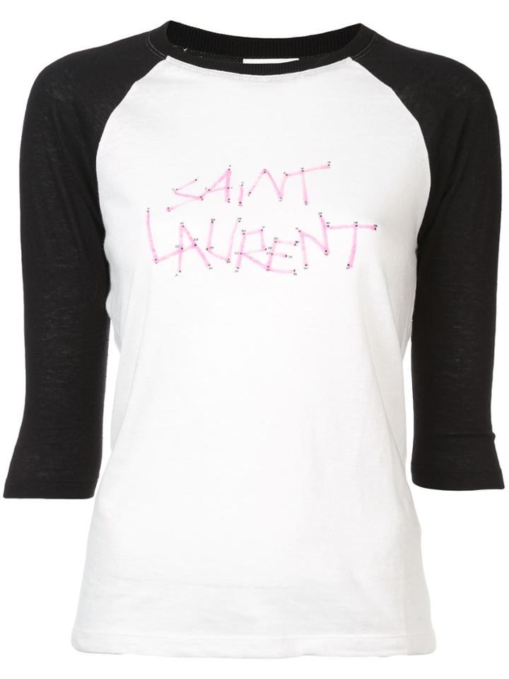 Saint Laurent Logo Jersey - Black