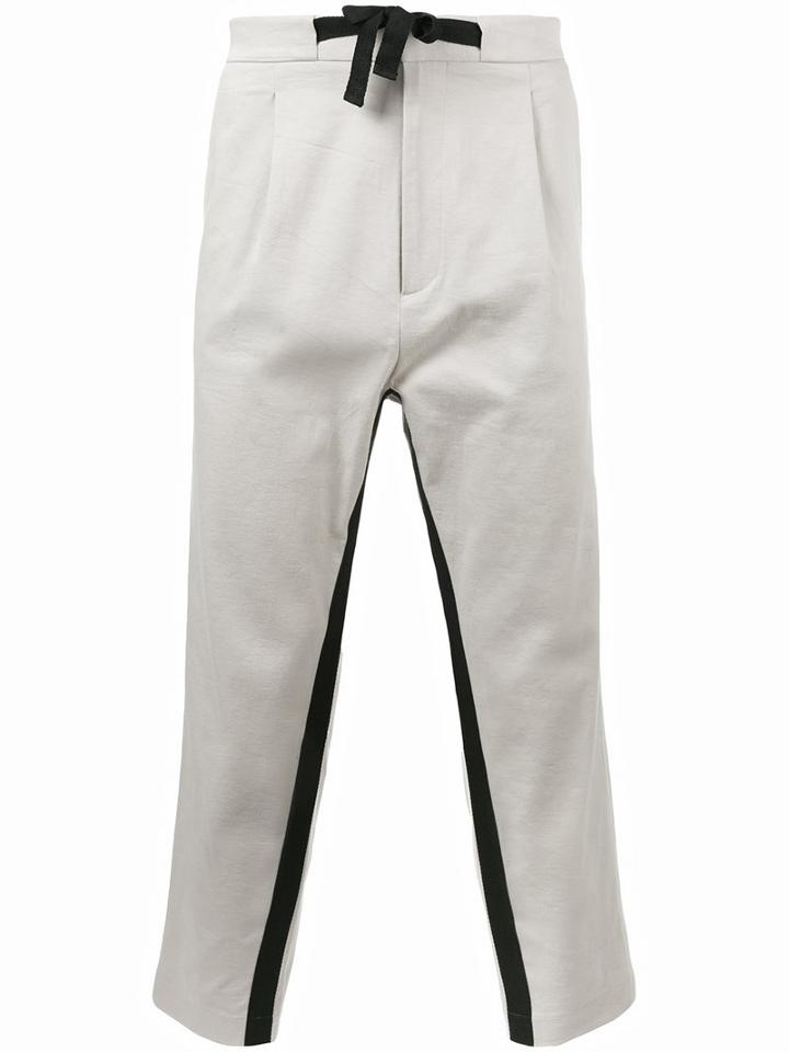 Var/city - Striped Cropped Trousers - Men - Cotton/polyester/spandex/elastane - 44, Nude/neutrals, Cotton/polyester/spandex/elastane