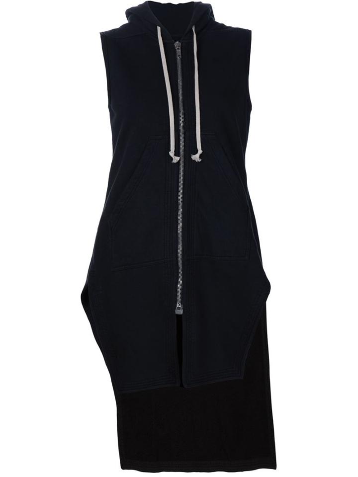 Rick Owens Drkshdw 'faun' Sleeveless Hoodie, Women's, Size: Small, Black, Cotton