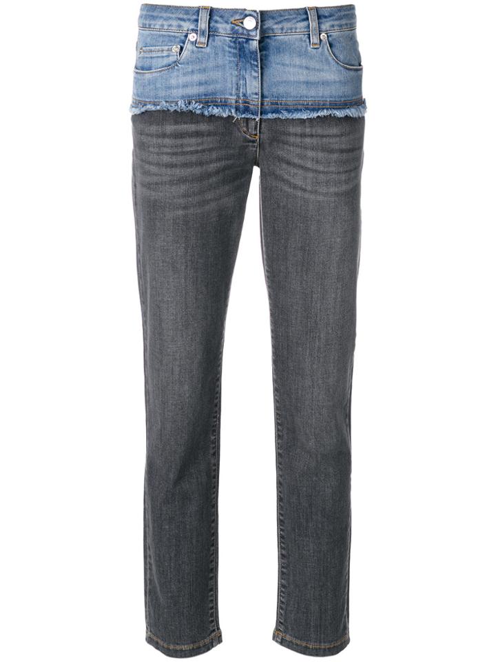 Moschino Deconstructed Cropped Jeans - Blue