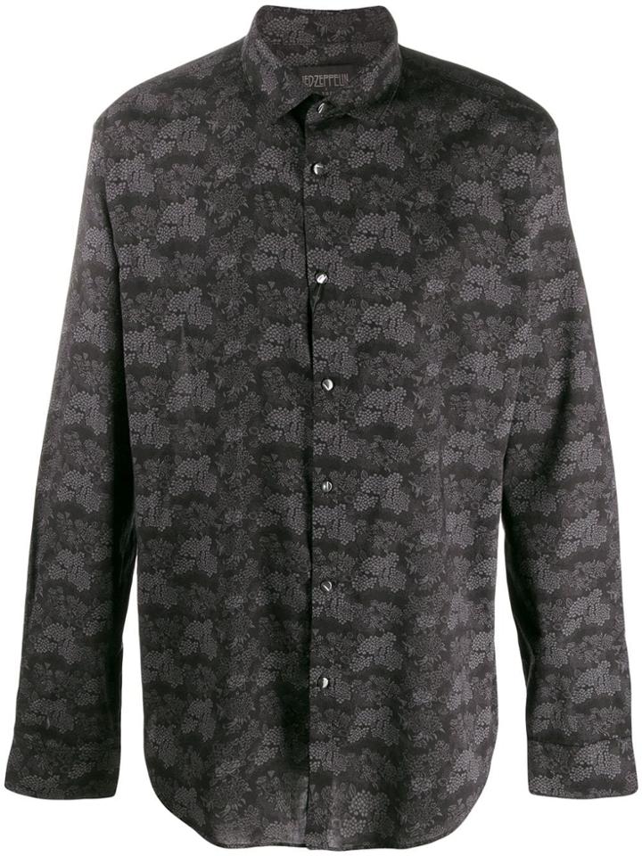 John Varvatos Floral Long-sleeve Shirt - Black
