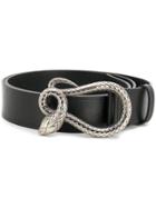Roberto Cavalli Snake Buckle Belt - Black