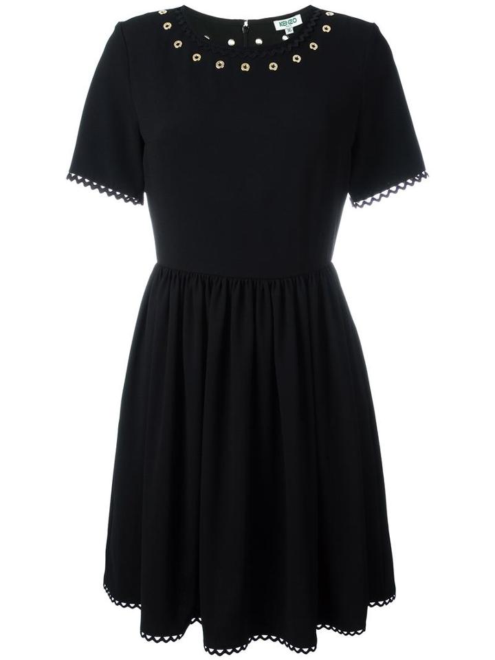 Kenzo Fit And Flare Dress, Women's, Size: 34, Black, Triacetate/polyester