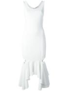 Givenchy Cut-out Peplum Hem Dress, Women's, Size: 40, White, Viscose/spandex/elastane/acetate/silk