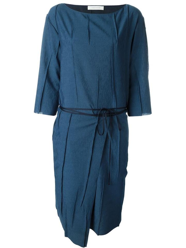 Cédric Charlier Crepe Tie Wrap Waist Dress