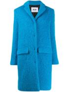 Msgm Oversized Teddy Coat - Blue