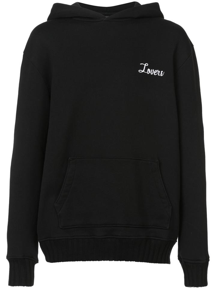 Amiri Lovers Embroidered Pullover Hoodie - Black