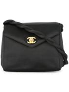 Chanel Vintage V Flap Shoulder Bag - Black