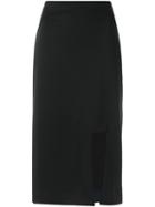Gloria Coelho - Front Slit Skirt - Women - Elastodiene/polyester/viscose - M, Black, Elastodiene/polyester/viscose