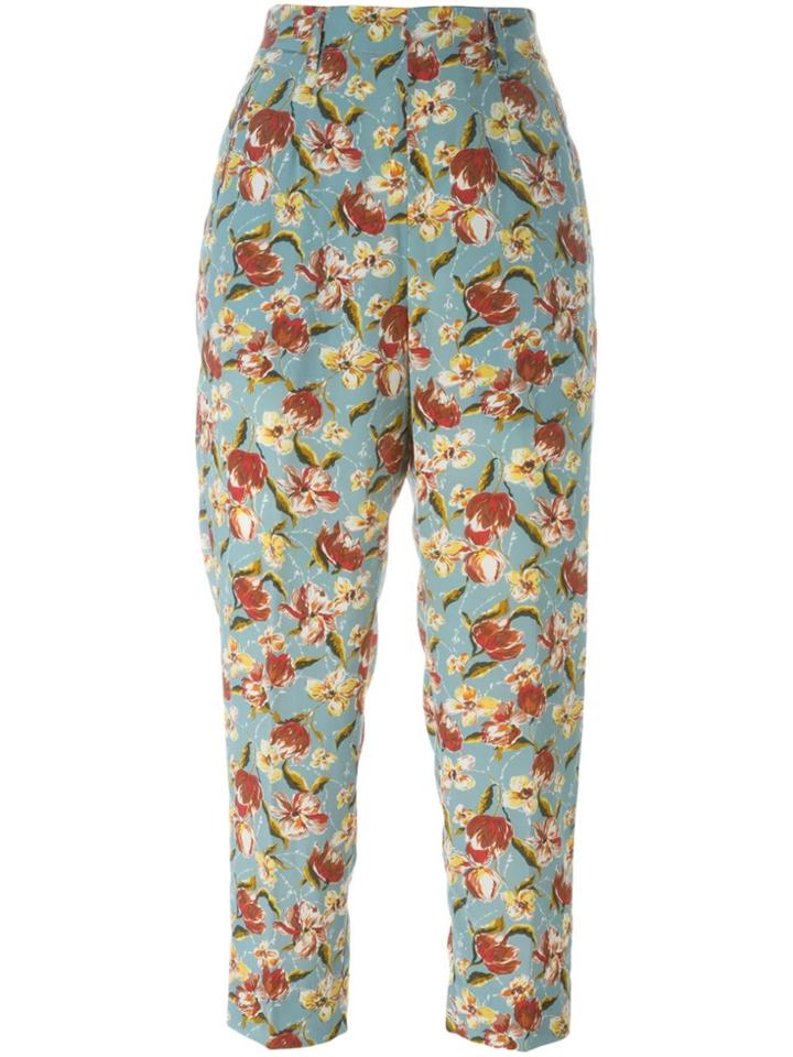 Jean Paul Gaultier Vintage 1991 Floral Print Trousers - Multicolour