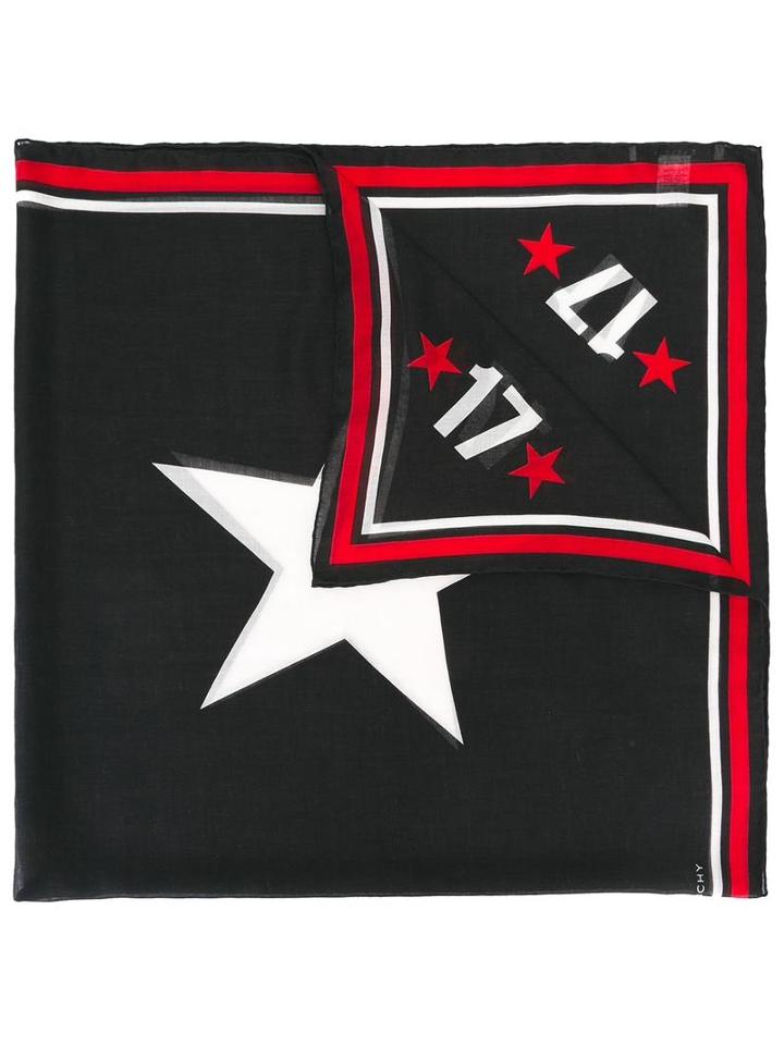 Givenchy 17 Print Scarf, Men's, Blue, Cashmere/modal