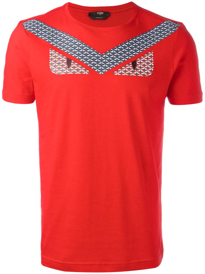 Fendi - Bag Bugs Print T-shirt - Men - Cotton - 46, Red, Cotton