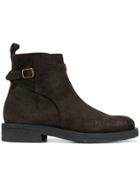 Ami Alexandre Mattiussi Strap Boots With Crepe Sole - Brown
