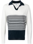 Doppiaa Stripe Panel Sweater - White
