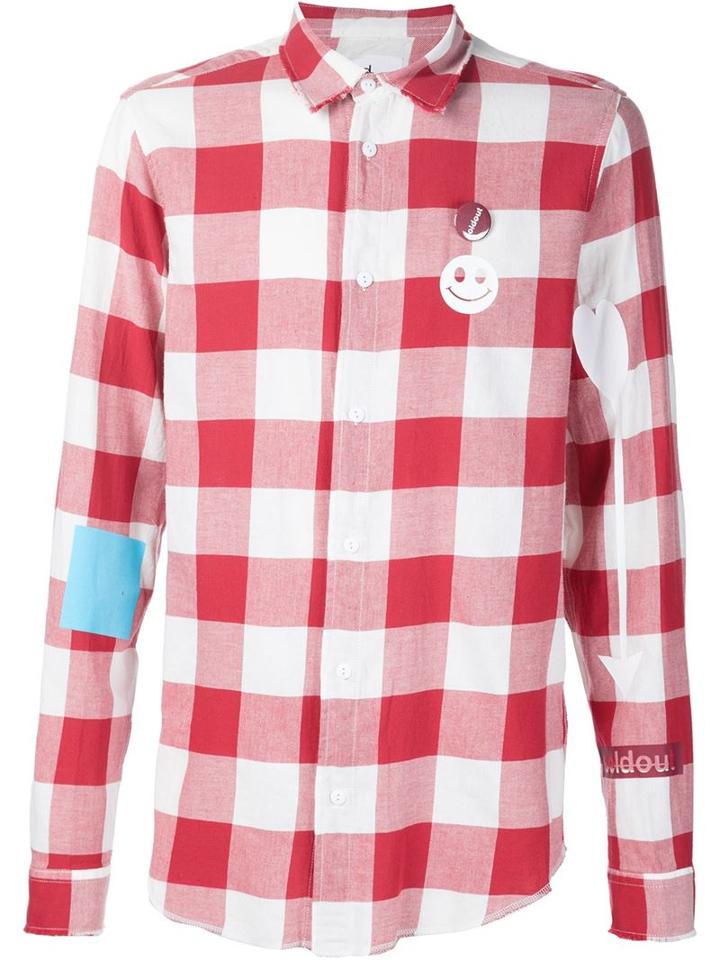 Sold Out Frvr Smiley Flannel Shirt, Men's, Size: L, Red, Cotton