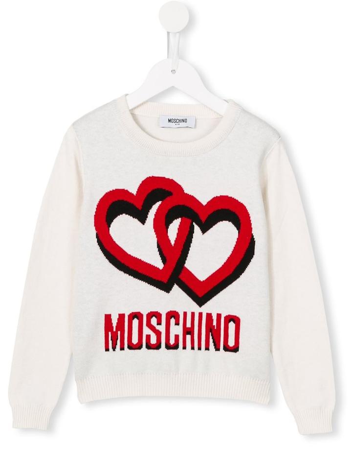 Moschino Kids Double Heart Jumper, Girl's, Size: 8 Yrs, Nude/neutrals