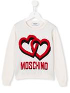 Moschino Kids Double Heart Jumper, Girl's, Size: 8 Yrs, Nude/neutrals