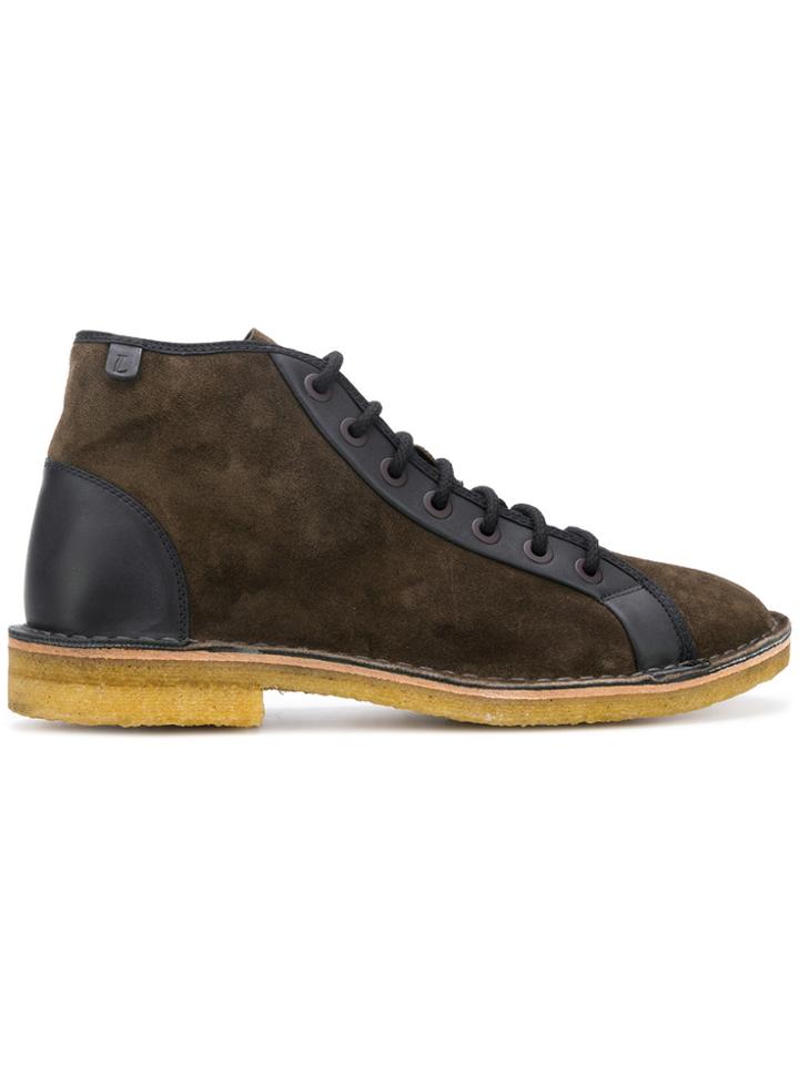 Lanvin Panelled Lace-up Boots - Brown