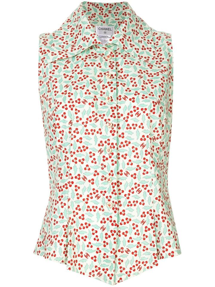 Chanel Vintage Floral Print Shirt - Green