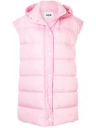 Msgm Hooded Padded Gilet - Pink