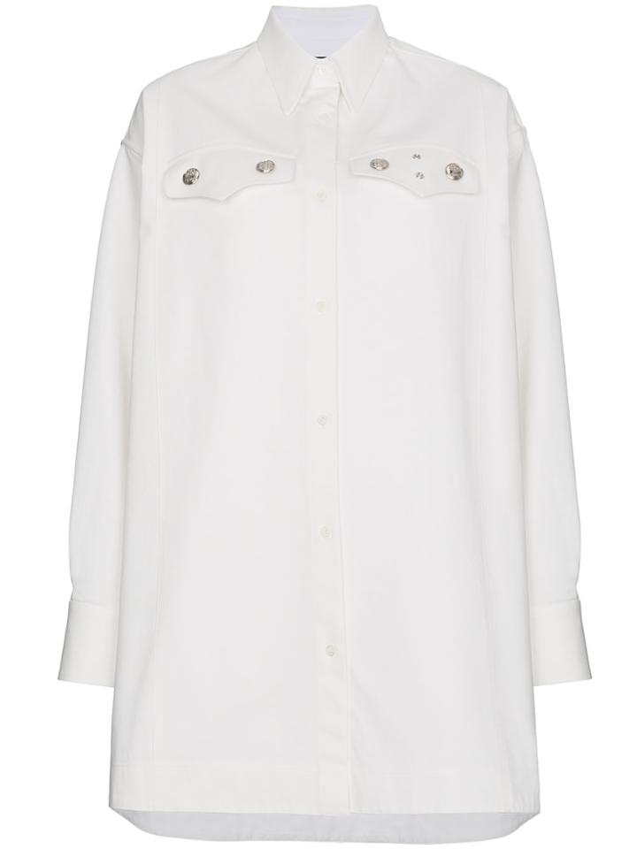 Calvin Klein 205w39nyc Oversized Shirt With Silver Buttons - White