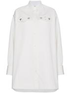 Calvin Klein 205w39nyc Oversized Shirt With Silver Buttons - White
