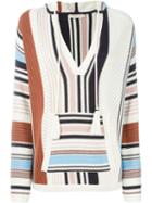 Tory Burch Striped Hooded Jumper