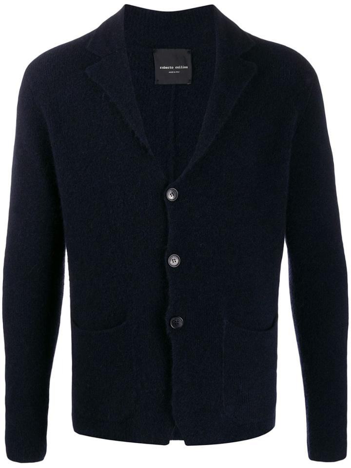 Roberto Collina Notched Collar Cardigan - Blue