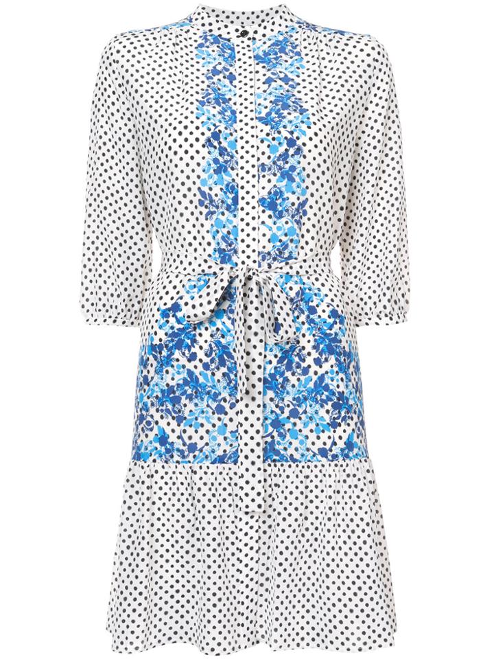 Saloni Tie Waist Dress - White