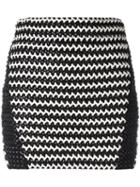 Zoe Karssen Braided Mini Skirt, Women's, Size: Medium, Black, Polyester/spandex/elastane