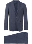 Tagliatore - Grid Two-button Suit - Men - Cupro/virgin Wool - 46, Blue, Cupro/virgin Wool