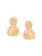 Kenneth Jay Lane Hammered Double Drop Earrings - Gold