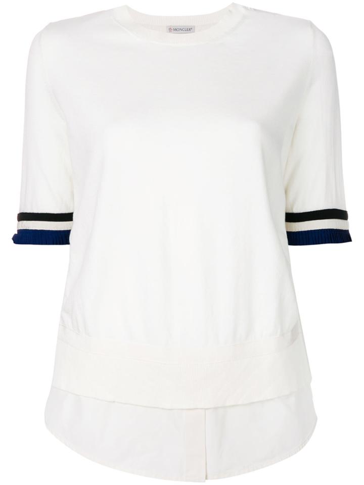 Moncler Knitted Shirt-effect Layered T-shirt - White