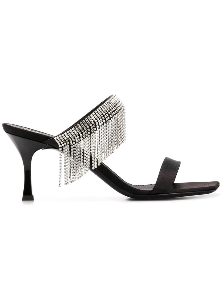 Giuseppe Zanotti Design Crystal-embellished Satin Sandals - Black